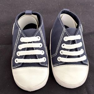 Baby Shoes, Hi-Top,Blue,Canvas,Basketball